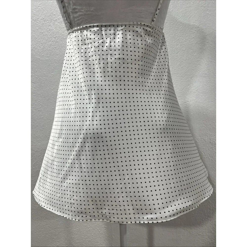 Vtg VICTORIA’S SECRET White Polka Dot  Satin Babydoll Cami Top Fairy Y2k 2000s M - Picture 6 of 12